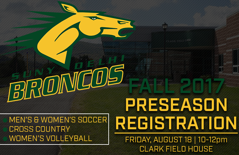 Fall 2017 Preseason Registration to Take Place on August 18