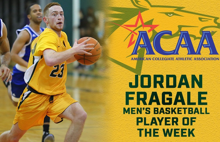 Jordan Fragale Selected ACAA's Player of the Week