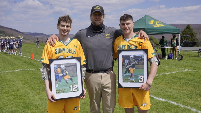 lacrosse players on senior day