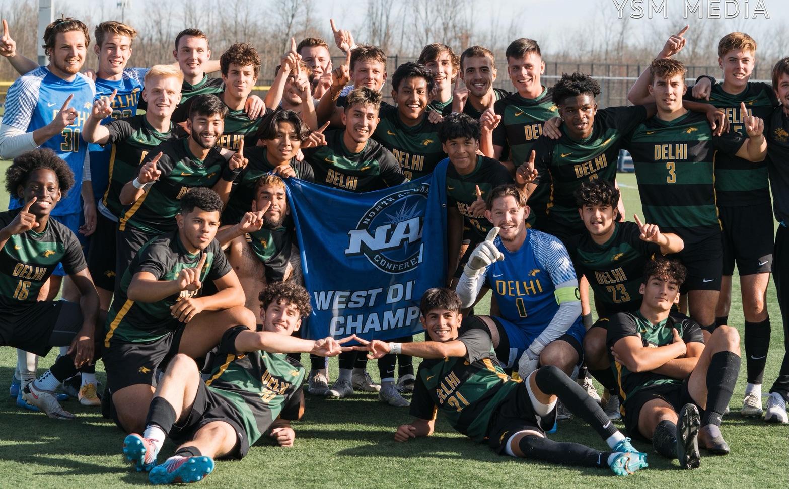 Delhi Men's Soccer Wins NAC West beating SUNY Poly 1-0 to advance to NAC Championship 