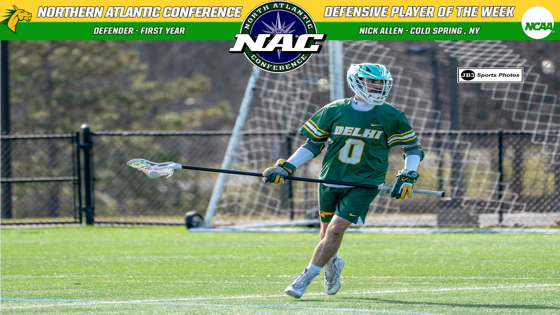 Allen Awarded Defender of the Week by Northern Atlantic Conference As Lacrosse Secures Playoff Spot