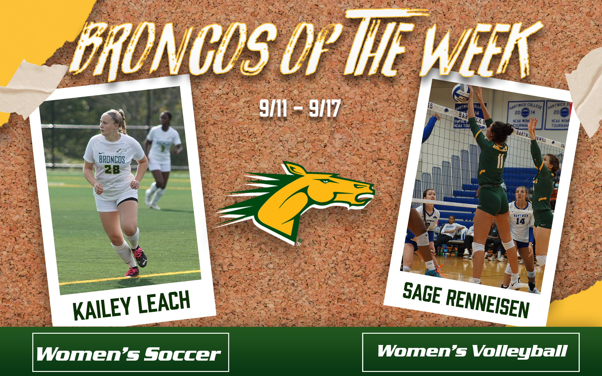 Bronco of the Week #3 Kailey Leach, Sage Renneisen (9/18)