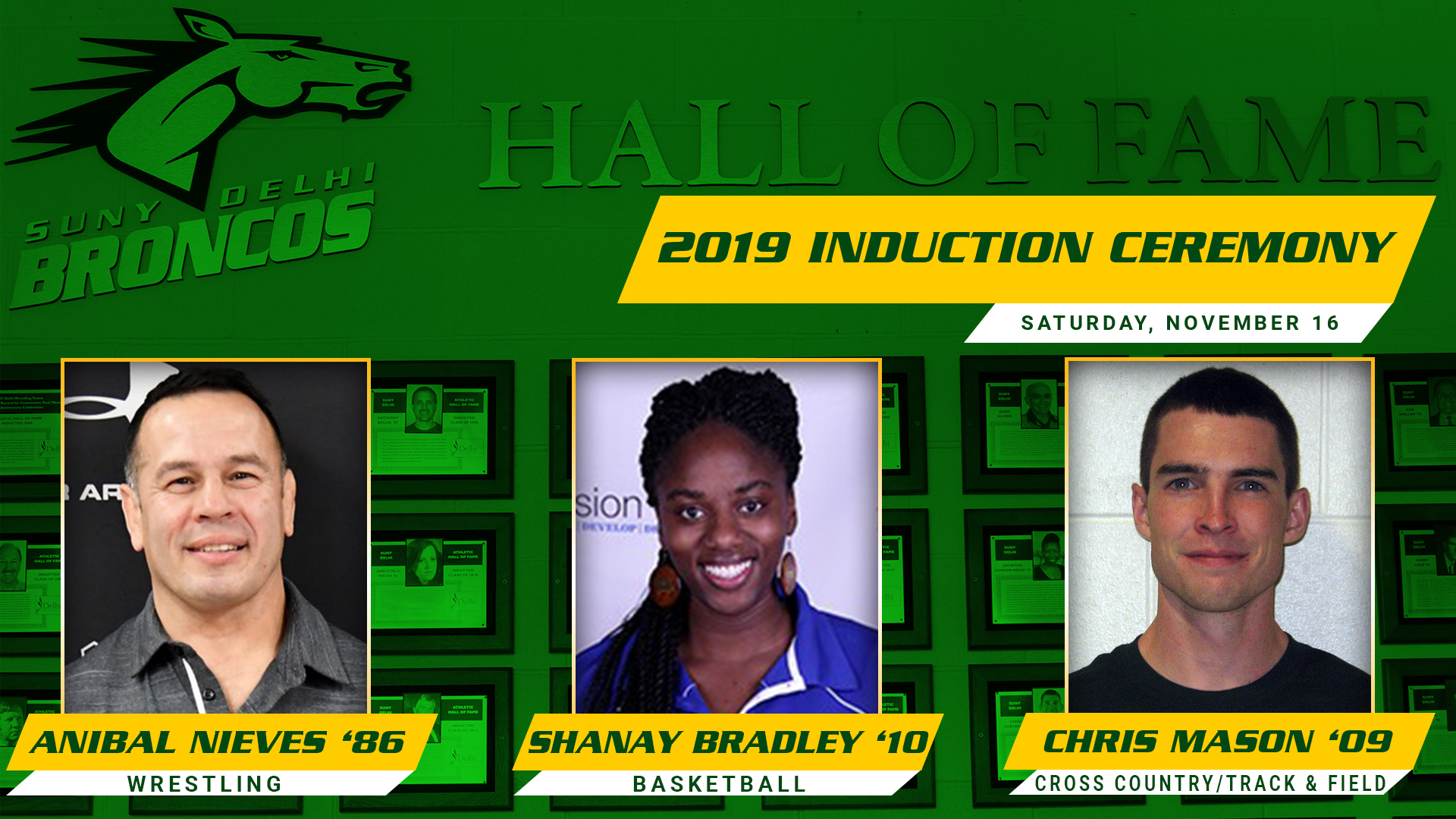 Athletics Hall of Fame Welcomes Three New Members this November