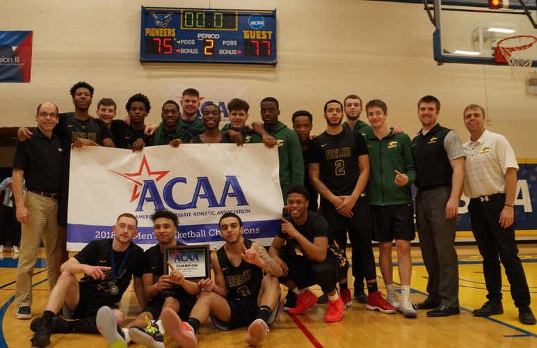 Men's Basketball Wins ACAA Championship over Alfred State in Last Seconds