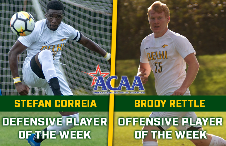 Correia, Rettle Earn Men's Soccer's Second Straight ACAA Weekly Sweep