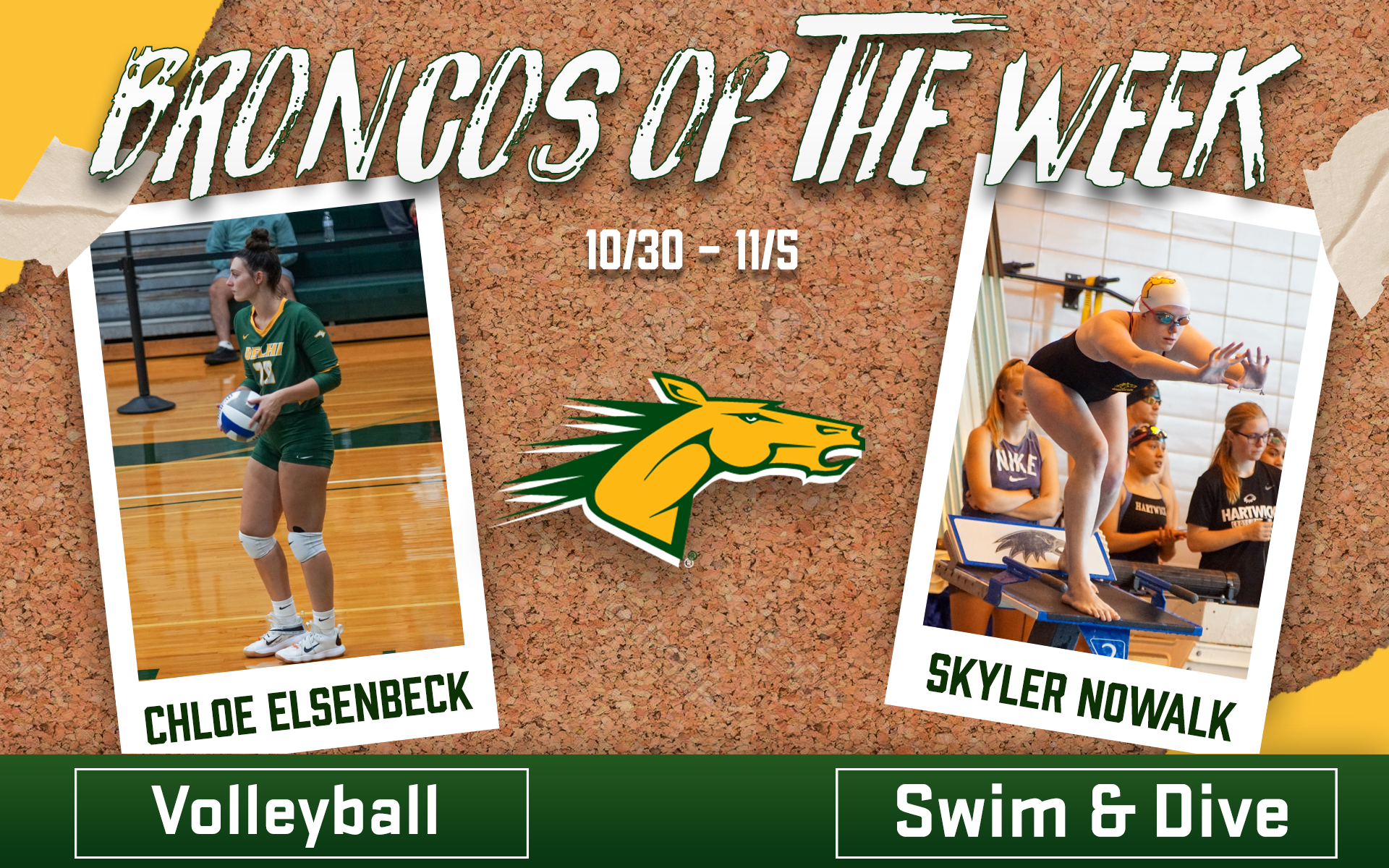 Broncos of the Week #10 Chloe Elsenbeck, Skyler Nowalk (11/6)